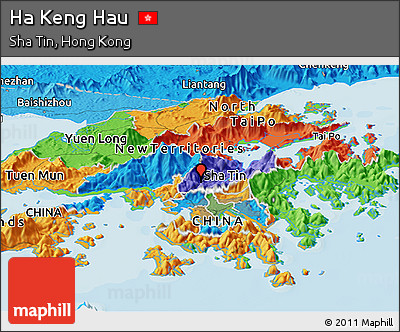 Political Panoramic Map of Ha Keng Hau