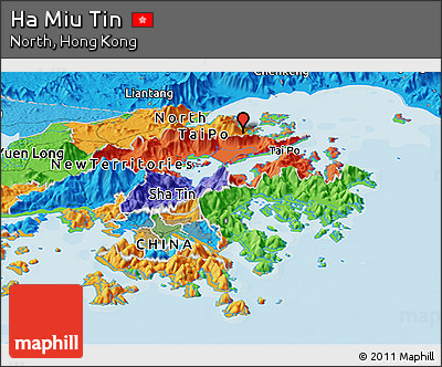 Political Panoramic Map of Ha Miu Tin