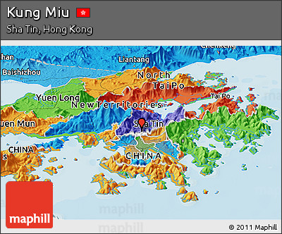 Political Panoramic Map of Kung Miu
