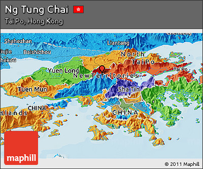 Political Panoramic Map of Ng Tung Chai