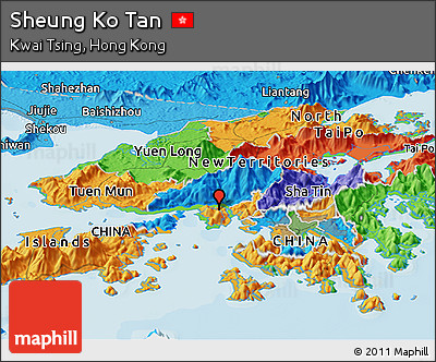 Political Panoramic Map of Sheung Ko Tan