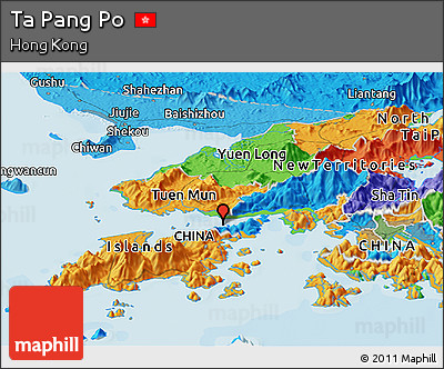 Political Panoramic Map of Ta Pang Po