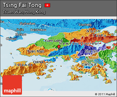 Political Panoramic Map of Tsing Fai Tong