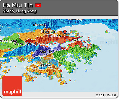Political Panoramic Map of Ha Miu Tin