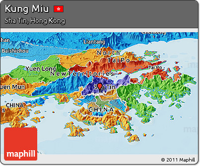 Political Panoramic Map of Kung Miu