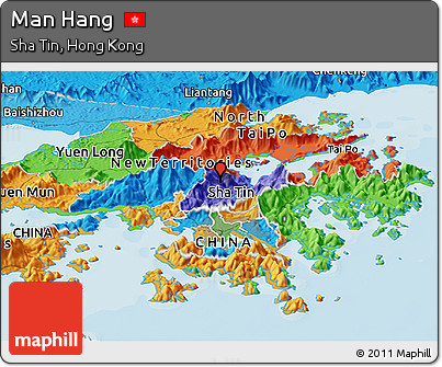 Political Panoramic Map of Man Hang