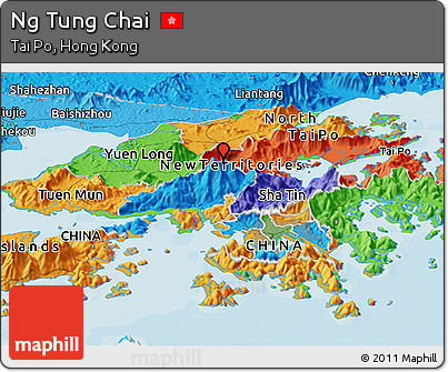 Political Panoramic Map of Ng Tung Chai