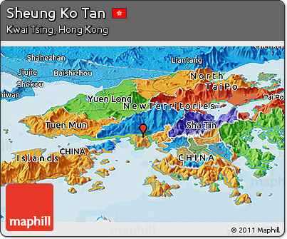 Political Panoramic Map of Sheung Ko Tan