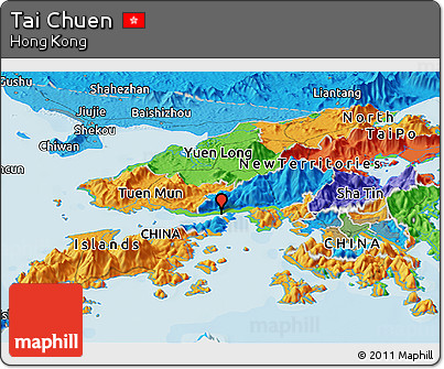 Political Panoramic Map of Tai Chuen