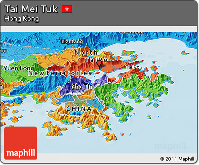 Political Panoramic Map of Tai Mei Tuk
