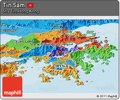 Political Panoramic Map of Tin Sam