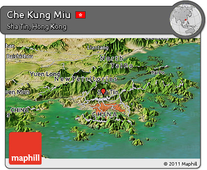 Satellite Panoramic Map of Che Kung Miu