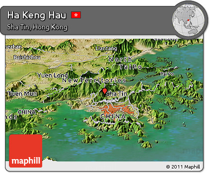 Satellite Panoramic Map of Ha Keng Hau