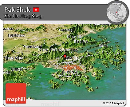 Satellite Panoramic Map of Pak Shek