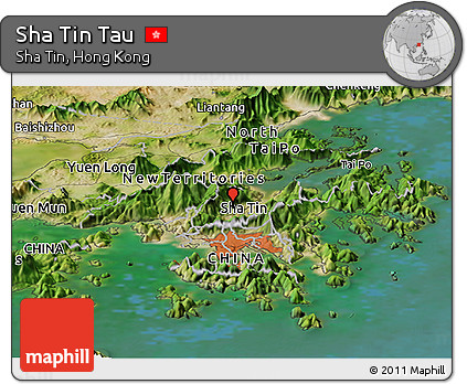 Satellite Panoramic Map of Sha Tin Tau