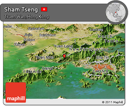 Satellite Panoramic Map of Sham Tseng