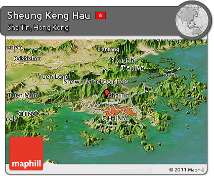 Satellite Panoramic Map of Sheung Keng Hau