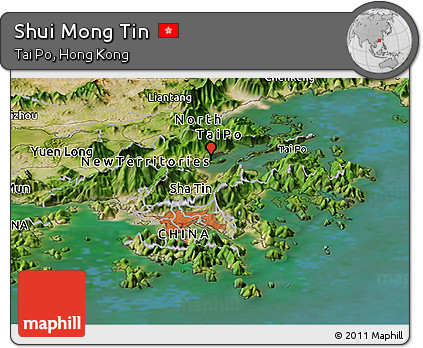 Satellite Panoramic Map of Shui Mong Tin