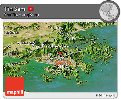 Satellite Panoramic Map of Tin Sam