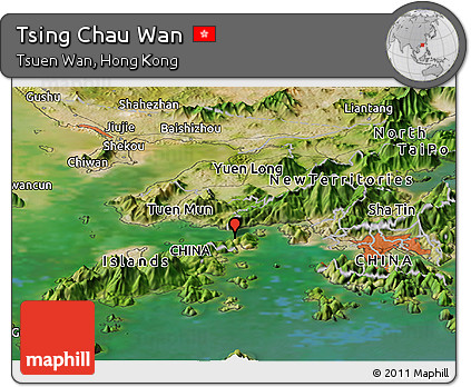 Satellite Panoramic Map of Tsing Chau Wan