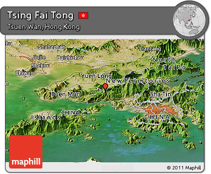 Satellite Panoramic Map of Tsing Fai Tong