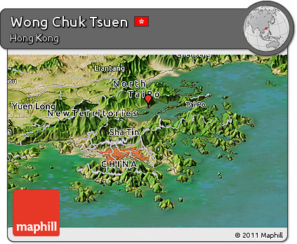 Satellite Panoramic Map of Wong Chuk Tsuen