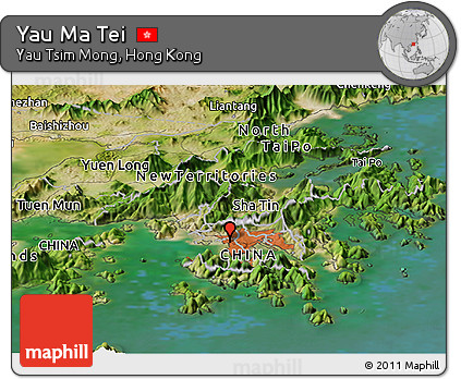 Satellite Panoramic Map of Yau Ma Tei