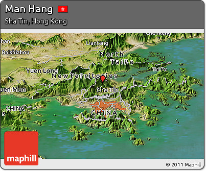 Satellite Panoramic Map of Man Hang