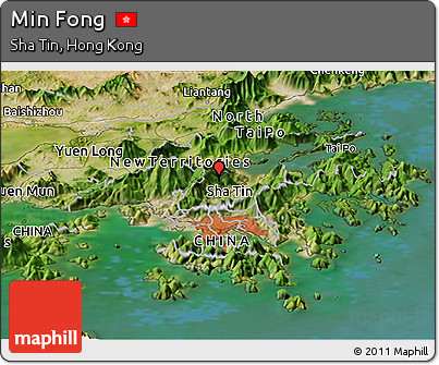 Satellite Panoramic Map of Min Fong