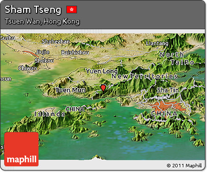 Satellite Panoramic Map of Sham Tseng