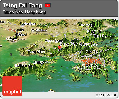 Satellite Panoramic Map of Tsing Fai Tong
