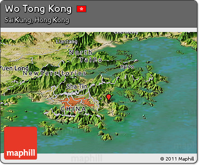 Satellite Panoramic Map of Wo Tong Kong