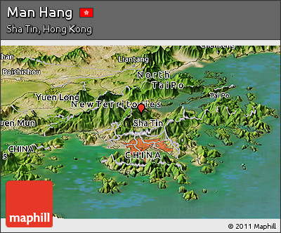 Satellite Panoramic Map of Man Hang