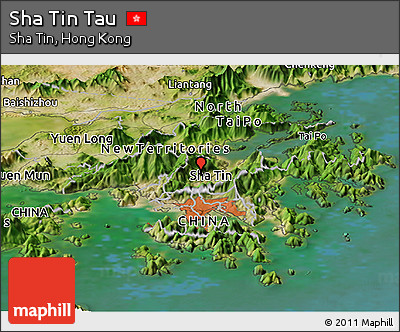 Satellite Panoramic Map of Sha Tin Tau