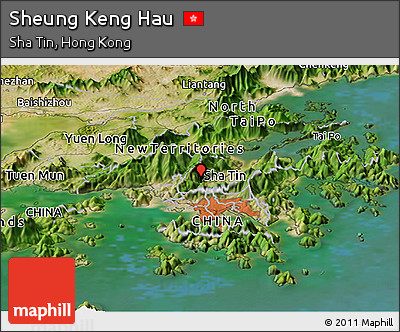 Satellite Panoramic Map of Sheung Keng Hau