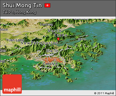 Satellite Panoramic Map of Shui Mong Tin