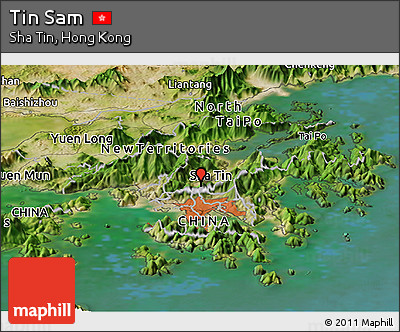 Satellite Panoramic Map of Tin Sam