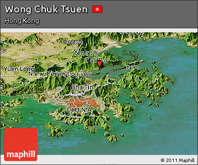 Satellite Panoramic Map of Wong Chuk Tsuen