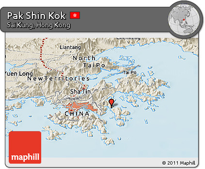 Shaded Relief Panoramic Map of Pak Shin Kok
