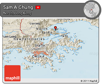 Shaded Relief Panoramic Map of Sam a Chung
