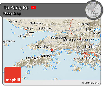 Shaded Relief Panoramic Map of Ta Pang Po