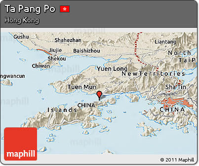 Shaded Relief Panoramic Map of Ta Pang Po
