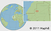 Savanna Style Location Map of the area around 22° 23' 25" N, 11° 49' 29" W