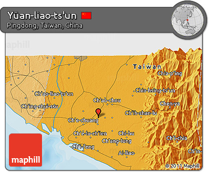 Political 3D Map of Yüan-liao-ts'un