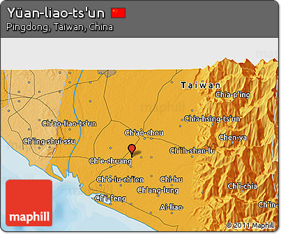 Political 3D Map of Yüan-liao-ts'un