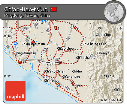 Shaded Relief Map of Ch'ao-liao-ts'un