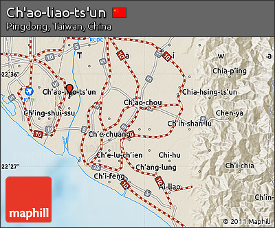 Shaded Relief Map of Ch'ao-liao-ts'un