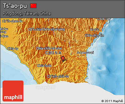 Political Panoramic Map of Ts'ao-pu