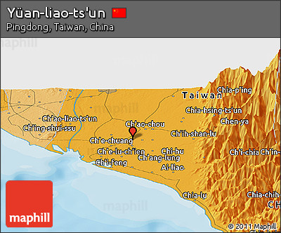 Political Panoramic Map of Yüan-liao-ts'un
