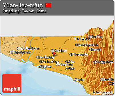 Political Panoramic Map of Yüan-liao-ts'un